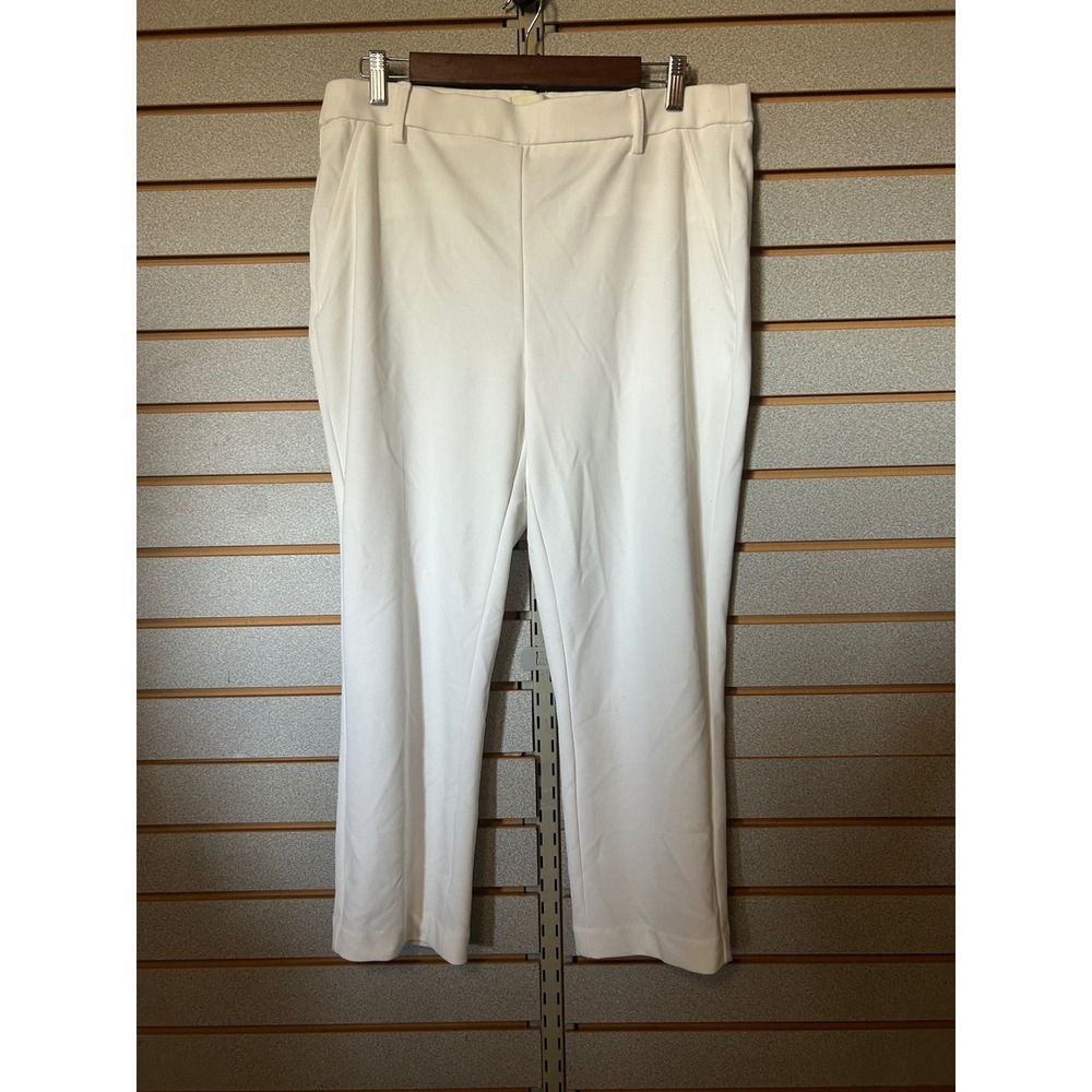 Jules & Leopold Womens White High Rise Cropped Stretch Dress Pants Size XL